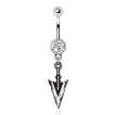 Piercing nombril  pointe de flche style antique