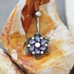 Piercing nombril style antique  fleur Camlia