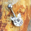 Piercing nombril tte de chat strass