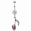 Piercing nombril tte de mort et faux style note de musique