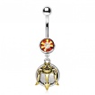 Piercing nombril trident de Poseidon