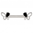 Piercing tton double papillon  pierres noires