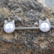 Piercing tton perl  oreilles de chat serties