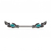 Piercing tton  plumes avec turquoise