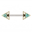 Piercing tton style ancien  triangles sertis Turquoise