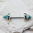 Piercing tton style ancien  triangles sertis Turquoise