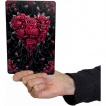 Plaque déco aluminium Coeur de roses en sang (15x10cm)