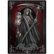 Plateau / planche  dcouper en verre avec La mort faon carte de tarot (28,5x20cm)