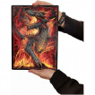 Plateau / planche  dcouper en verre  Dragon dbordant de lave (28,5x20cm)