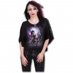 Poncho gothique noir avec fée et chateau enchanté
