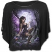 Poncho gothique noir avec fée et chateau enchanté
