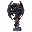 Porte bougie gothique  dragon enroul autour d'une croix  crane - Anne Stokes (26,5cm)