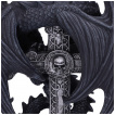 Porte bougie gothique à dragon enroulé autour d'une croix à crane - Anne Stokes (26,5cm)