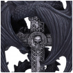 Porte bougie gothique  dragon enroul autour d'une croix  crane - Anne Stokes (26,5cm)