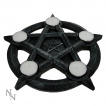 Porte-bougies pentagramme noir (26cm)