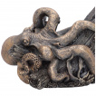 Porte bouteille créature marine Kraken emportant un navire (25,8cm)