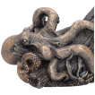 Porte bouteille crature marine Kraken emportant un navire (25,8cm)