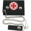 Porte-feuilles-cartes à chaine avec motif croix de malte