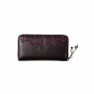 Portefeuille gothique Banned noir à chauve-souris violettes en relief