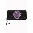 Portefeuille gothique Banned noir à motifs violets chouettes et manoir hanté