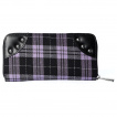 Portefeuille punk-rock tartan violet et noir  paire de menottes - Banned