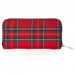 Portefeuille tartan cossais rouge avec laage crois et oeillets mtalliques