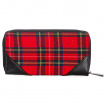 Portefeuille Tartan à zip en diagonale et cranes - Banned