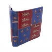 Portefeuilles médiéval à fleur de lys et lions en similicuir bleu et rouge