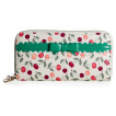Portefeuilles Rockabilly blanc à cerises et ruban vert - BANNED