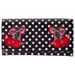 Portefeuilles rockabilly noir à pois blancs et cerises - Banned