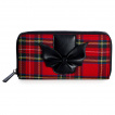 Portefeuilles tartan rouge  noeud chauve-souris - Banned