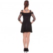 Robe court rockabilly noire Banned  cerises et dentelle