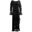 Robe de soire gothique noire  coupe asymtrique avec dentelle