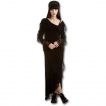 Robe de soirée gothique noire à coupe asymétrique avec dentelle
