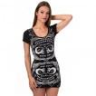 Robe goth-rock Banned noire style ouija à effet miroir
