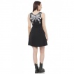 Robe goth-rock Jawbreaker noire  papillon blanc au dos