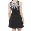 Robe goth-rock Jawbreaker noire  papillon blanc au dos