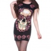 Robe goth-rock Jawbreaker noire  tte de mort pare de roses