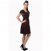 Robe gothique Banned noire et bordeaux aspect velour  ruban