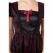 Robe gothique Banned noire et bordeaux aspect velour  ruban