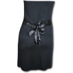 Robe gothique élégante noire à dos plissé et rubans