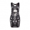Robe gothique Jawbreaker noire  imprim sotrique style conspiration