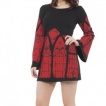 Robe gothique Jawbreaker noire et rouge  motif cathdrale