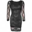 Robe gothique noire lgante  manches longues en dentelle