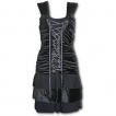 Robe gothique noire à lacets et velours plissé