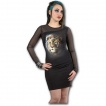 Robe gothique noire à manches longues avec Lion fier en armure