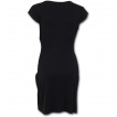 Robe gothique noire sans manches avec dragon gris sur lave craquele