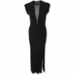 Robe longue noire, fendue avec dos et decolleté transparent