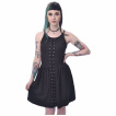 Robe noire goth-rock  oeillets et lacets croiss - Poizen Industries