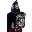 Sac à dos avec capuche gothique Banned noir à symboles ésotériques